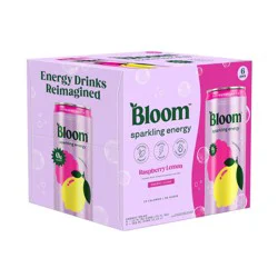 BLOOM NUTRITION Sparkling Energy Drink - Raspberry Lemon - 6pk/12 fl oz Cans
