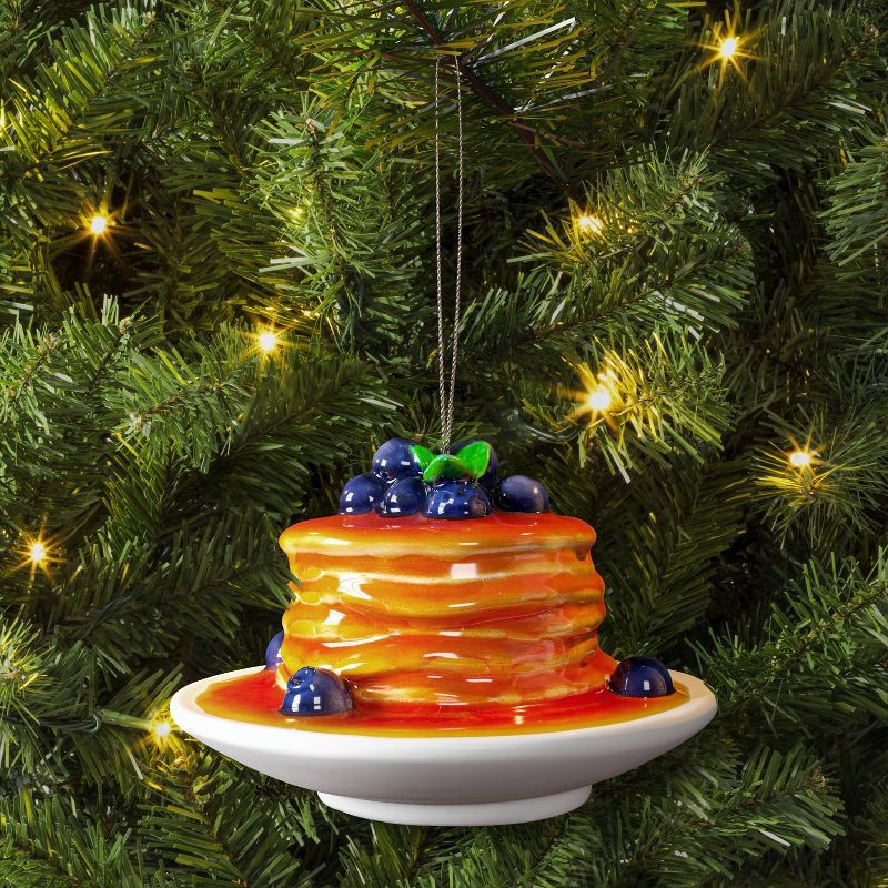 slide 2 of 3, Christmas Resin Pancake Stack with Blueberries Ornament - Wondershop™, 1 ct