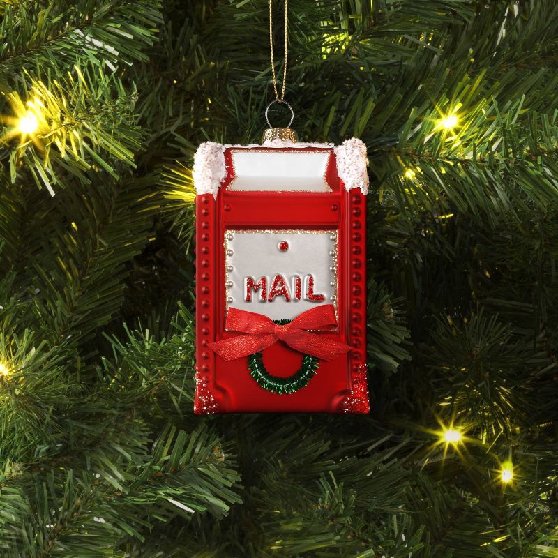 slide 2 of 3, Christmas Glass Mailbox Ornament - Wondershop™, 1 ct