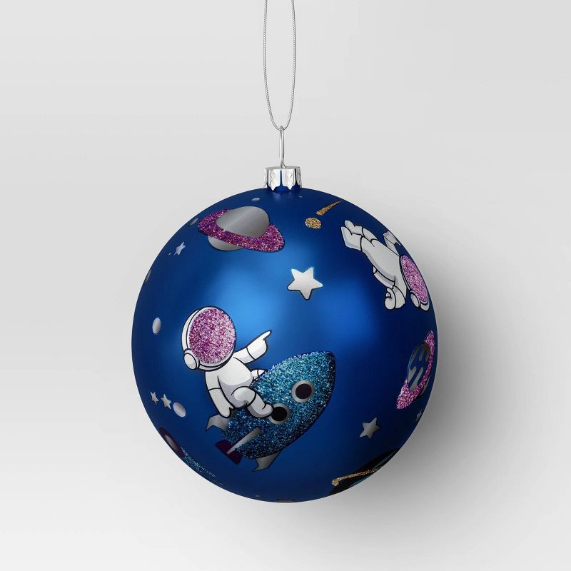 slide 1 of 3, 100mm Christmas Shatter-Resistant Ornament Space Blue with Astronaut - Wondershop™, 1 ct