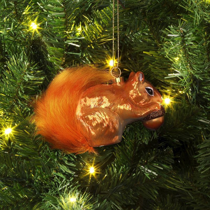 slide 2 of 3, 3.5" Christmas Glass Squirrel Ornament - Wondershop™, 1 ct