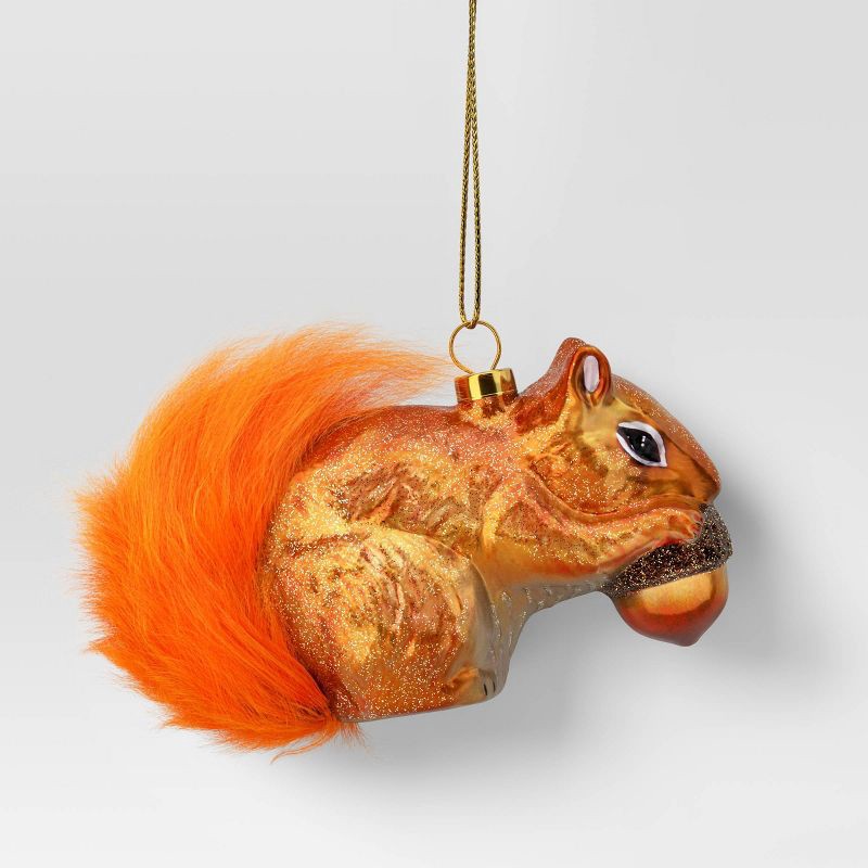 slide 1 of 3, 3.5" Christmas Glass Squirrel Ornament - Wondershop™, 1 ct