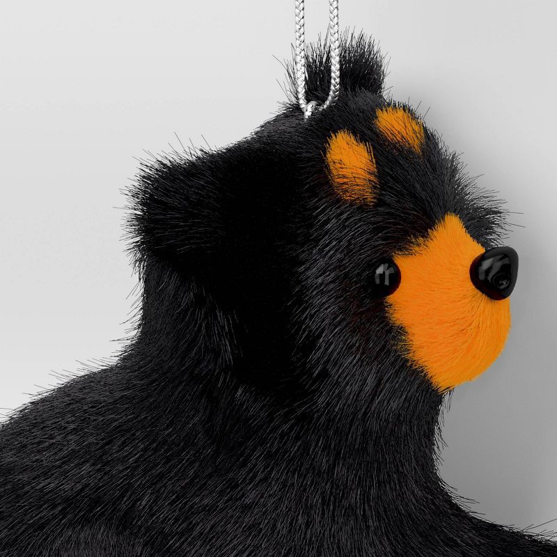 slide 3 of 3, 3.5" Christmas Faux Fur Animals Black Bear - Wondershop™, 1 ct