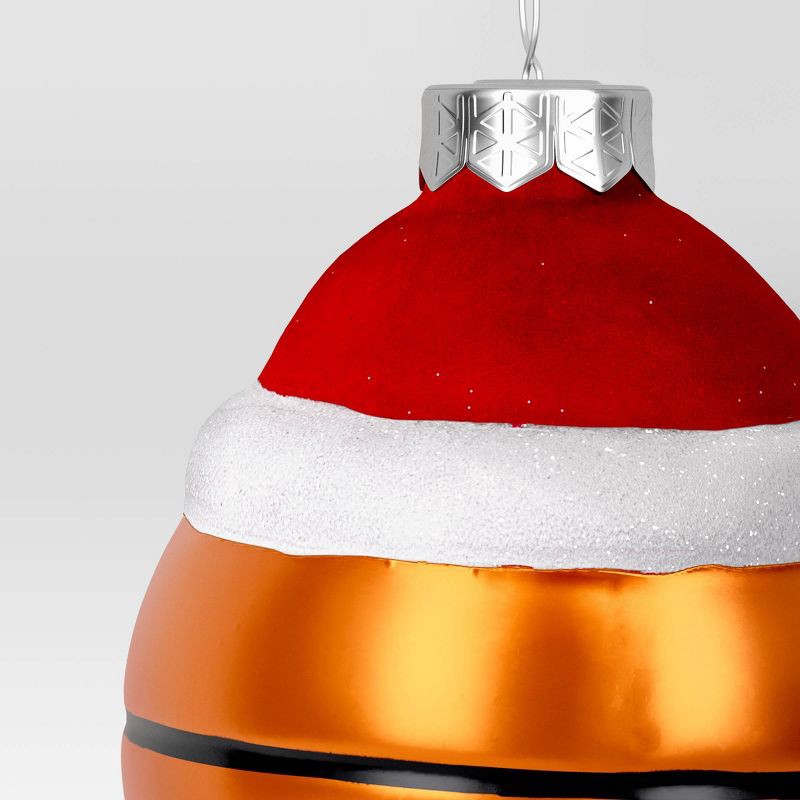 slide 3 of 3, 4" Christmas Glass Santa Hat Basketball Ornament - Wondershop™, 1 ct