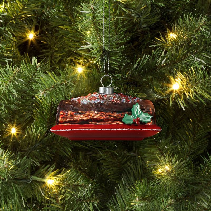 slide 2 of 3, Christmas Glass Buche De Noel Ornament - Wondershop™, 1 ct