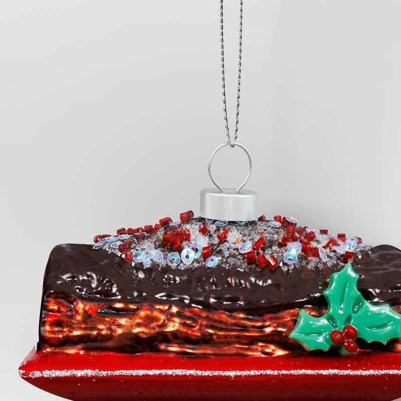 slide 3 of 3, Christmas Glass Buche De Noel Ornament - Wondershop™, 1 ct