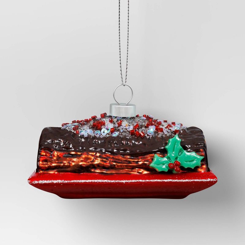 slide 1 of 3, Christmas Glass Buche De Noel Ornament - Wondershop™, 1 ct