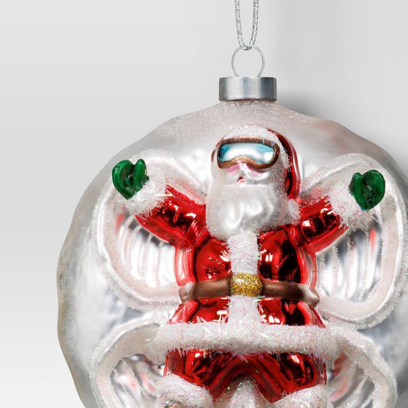 slide 3 of 3, Christmas Glass Santa in Snow Ornament - Wondershop™, 1 ct
