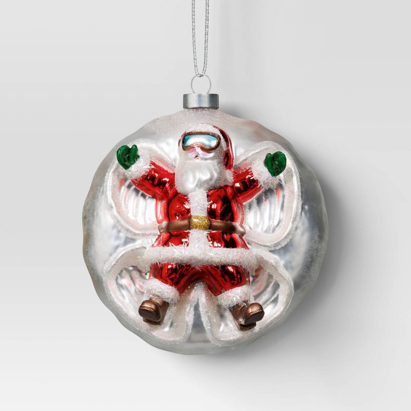 slide 1 of 3, Christmas Glass Santa in Snow Ornament - Wondershop™, 1 ct