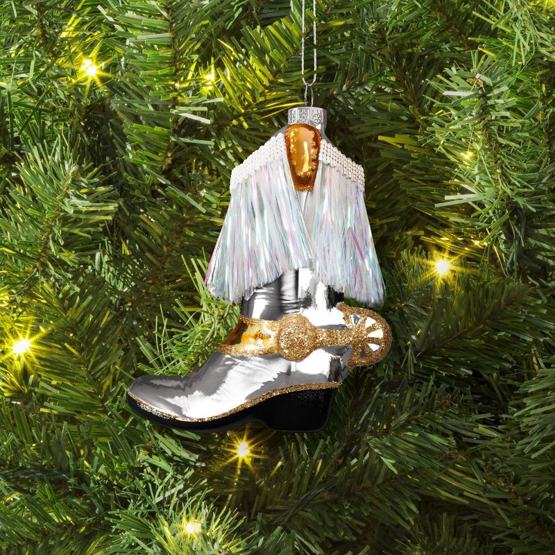 slide 2 of 3, Christmas Glass Cowboy Boot Ornament - Wondershop™, 1 ct