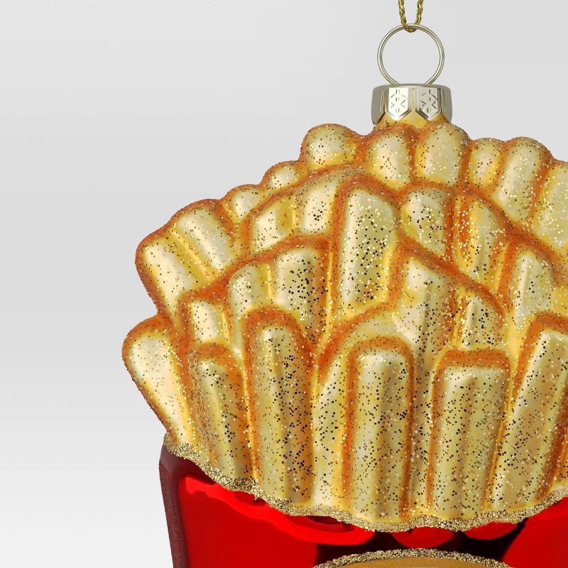slide 3 of 3, 5.15" Christmas Glass French Fries Ornament - Wondershop™, 1 ct
