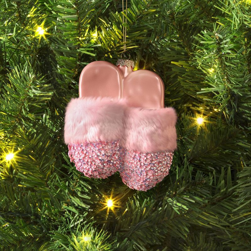 slide 2 of 3, Christmas Glass Slippers Ornament Pink - Wondershop™, 1 ct
