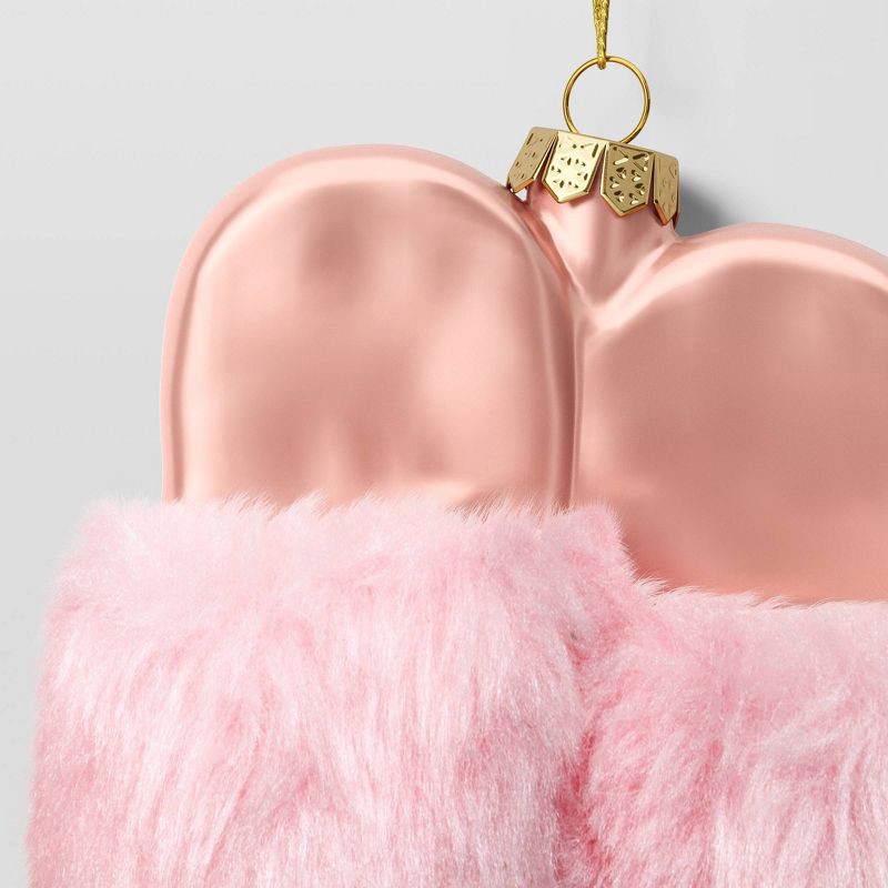 slide 3 of 3, Christmas Glass Slippers Ornament Pink - Wondershop™, 1 ct