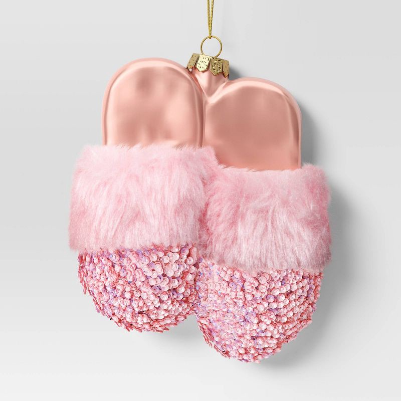 slide 1 of 3, Christmas Glass Slippers Ornament Pink - Wondershop™, 1 ct