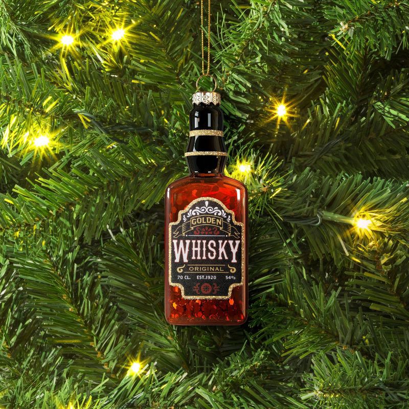 slide 2 of 3, 4.92" Christmas Glass Whisky Ornament - Wondershop™, 1 ct