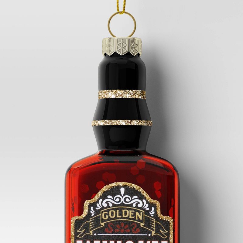slide 3 of 3, 4.92" Christmas Glass Whisky Ornament - Wondershop™, 1 ct