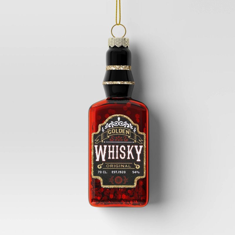 slide 1 of 3, 4.92" Christmas Glass Whisky Ornament - Wondershop™, 1 ct