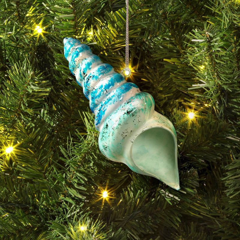 slide 2 of 3, Christmas Blue Sea Shell Ornament - Wondershop™, 1 ct