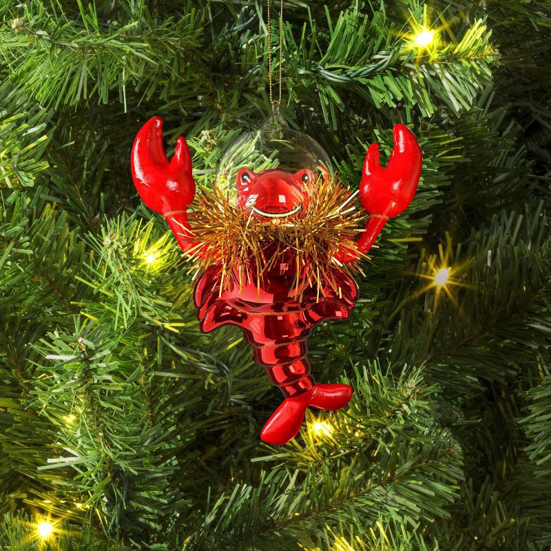 slide 2 of 3, Christmas Lobster with Tinsel Collar Ornament - Wondershop™, 1 ct