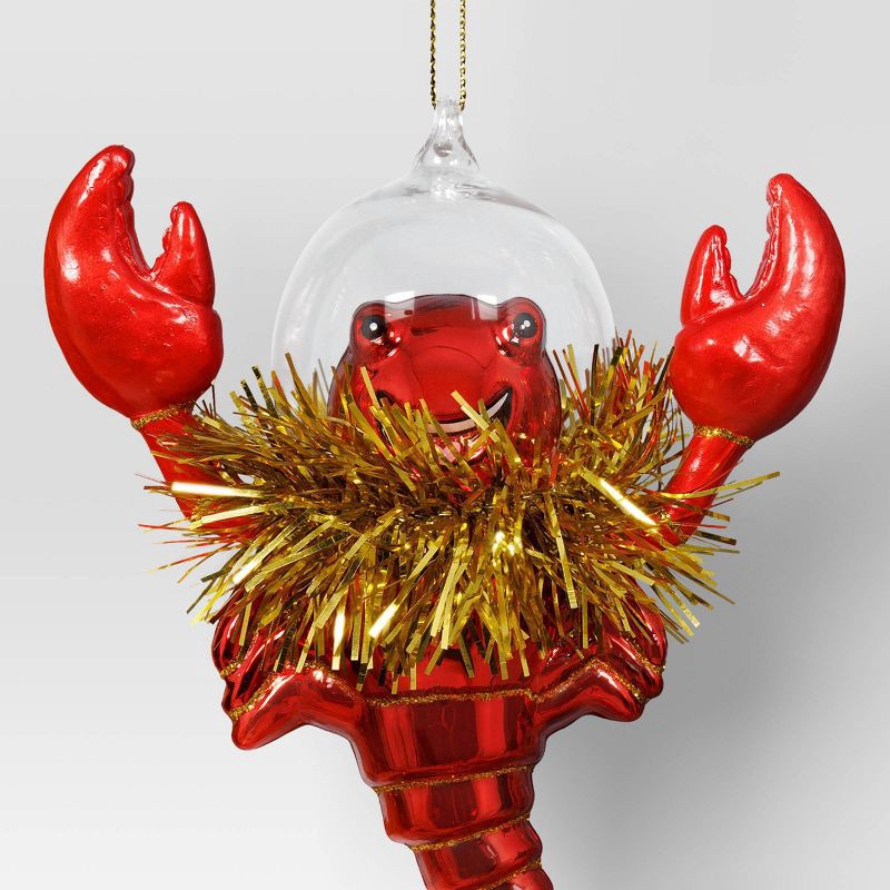 slide 3 of 3, Christmas Lobster with Tinsel Collar Ornament - Wondershop™, 1 ct