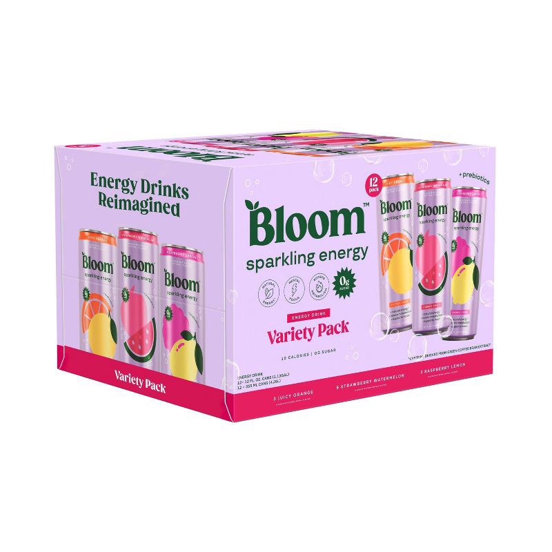 slide 1 of 7, BLOOM NUTRITION Bloom Variety Pack Energy Drink - 12pk/12 fl oz Cans, 12 ct; 12 fl oz