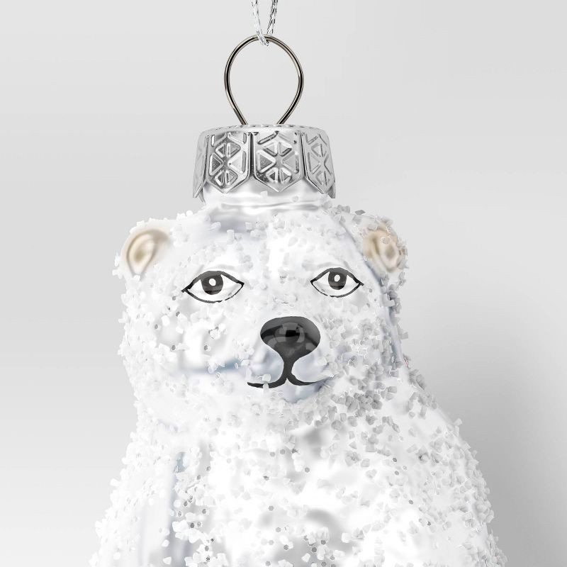slide 3 of 3, Christmas Glass Polar Bear Ornament - Wondershop™, 1 ct