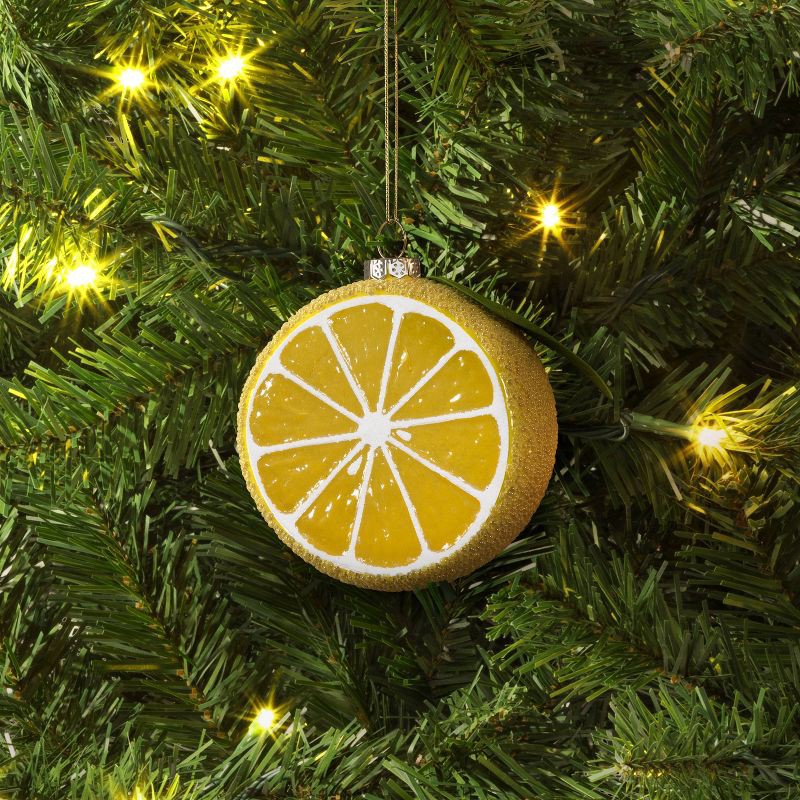 slide 2 of 3, Christmas Glass Sliced Open Lemon Ornament - Wondershop™, 1 ct