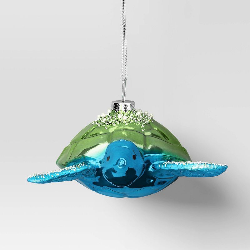slide 1 of 3, Christmas Glass Sea Turtle Ornament - Wondershop™, 1 ct