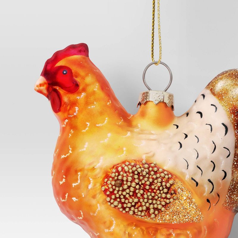 slide 3 of 3, Christmas Glass Rooster Nest Ornament - Wondershop™, 1 ct