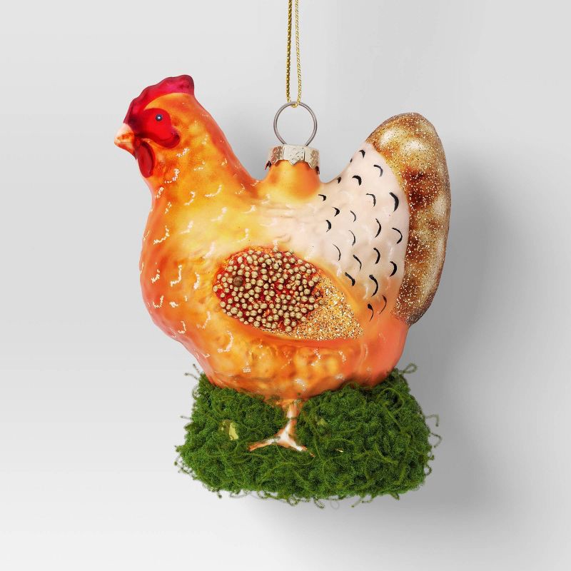 slide 1 of 3, Christmas Glass Rooster Nest Ornament - Wondershop™, 1 ct