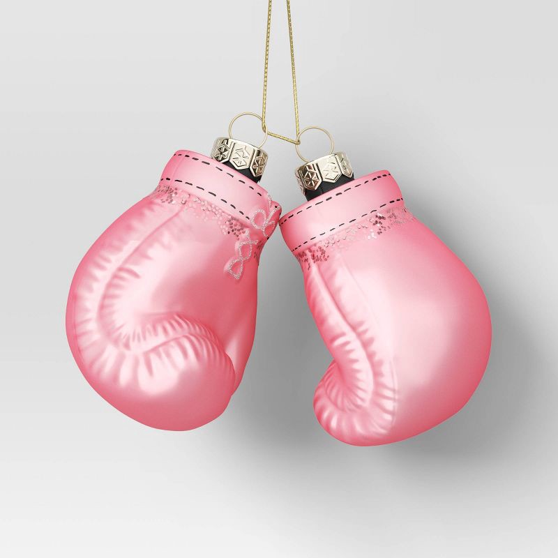 slide 1 of 3, Christmas Glass Pink Boxing Glove Ornament - Wondershop™, 1 ct