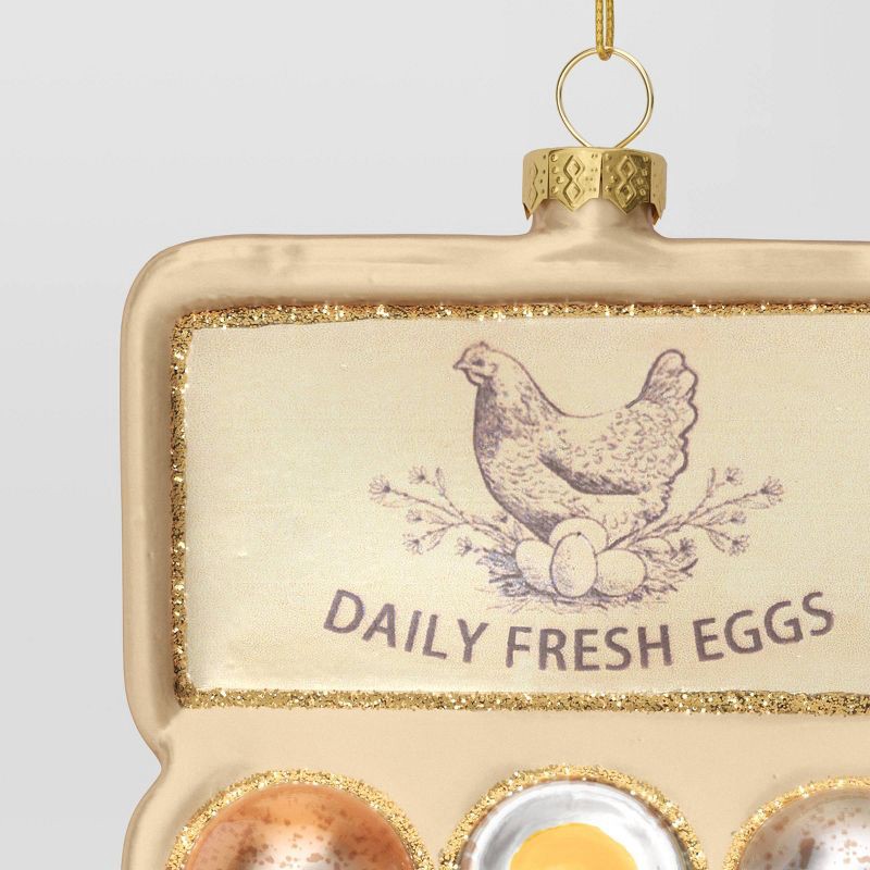 slide 3 of 3, Christmas Glass Carton of Eggs Ornament - Wondershop™, 1 ct