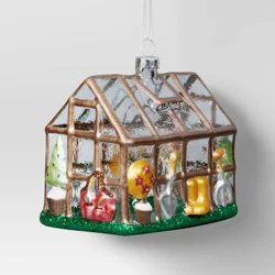 Christmas Glass Green House Ornament - Wondershop™