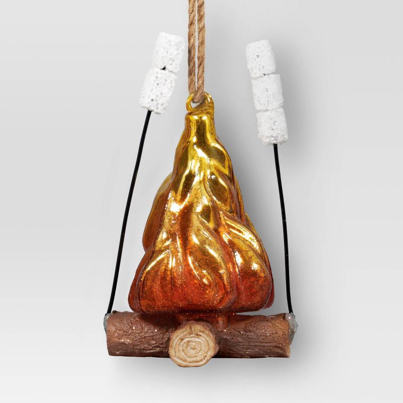 slide 1 of 3, Christmas Glass Campfire Ornament - Wondershop™, 1 ct