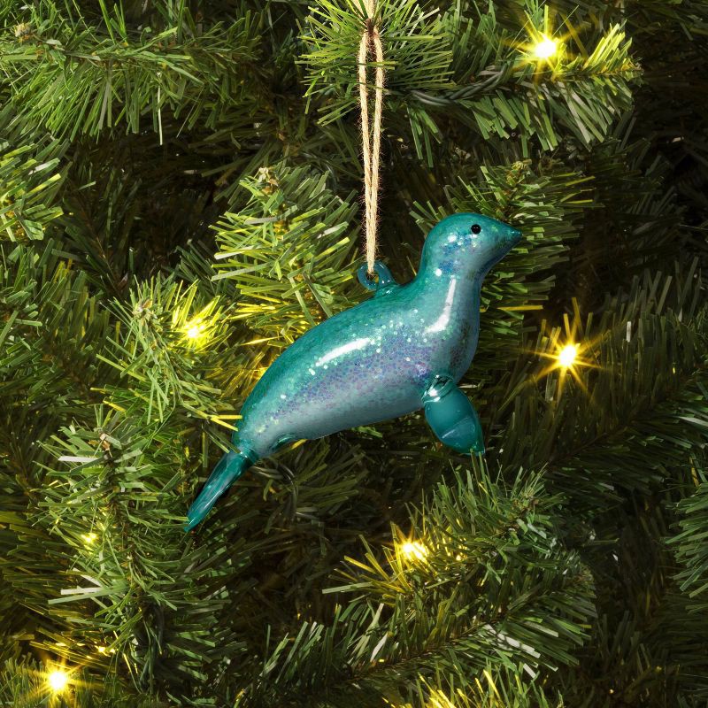 slide 2 of 3, Christmas Glass Sea Lion Ornament - Wondershop™, 1 ct
