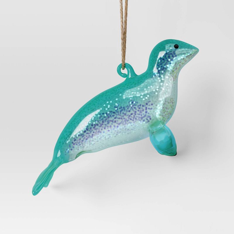 slide 1 of 3, Christmas Glass Sea Lion Ornament - Wondershop™, 1 ct