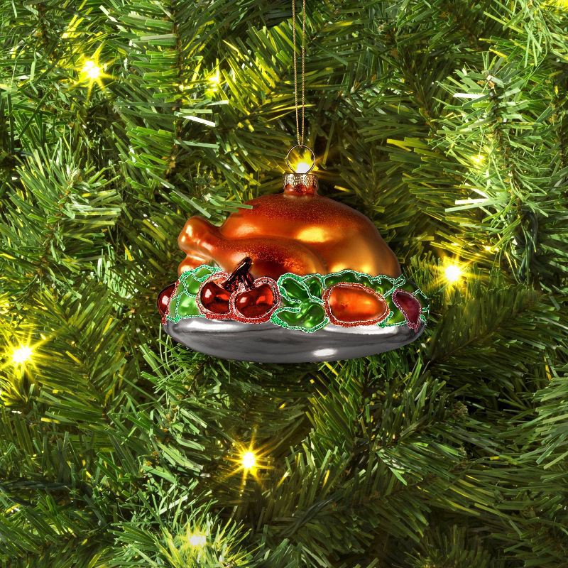 slide 2 of 3, Christmas Glass Turkey Platter Ornament - Wondershop™, 1 ct
