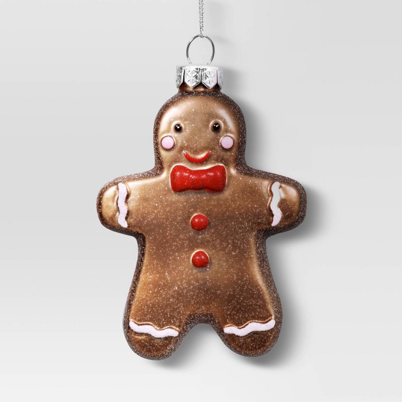 slide 1 of 3, Christmas Glass Gingerbread Man Ornament - Wondershop™, 1 ct