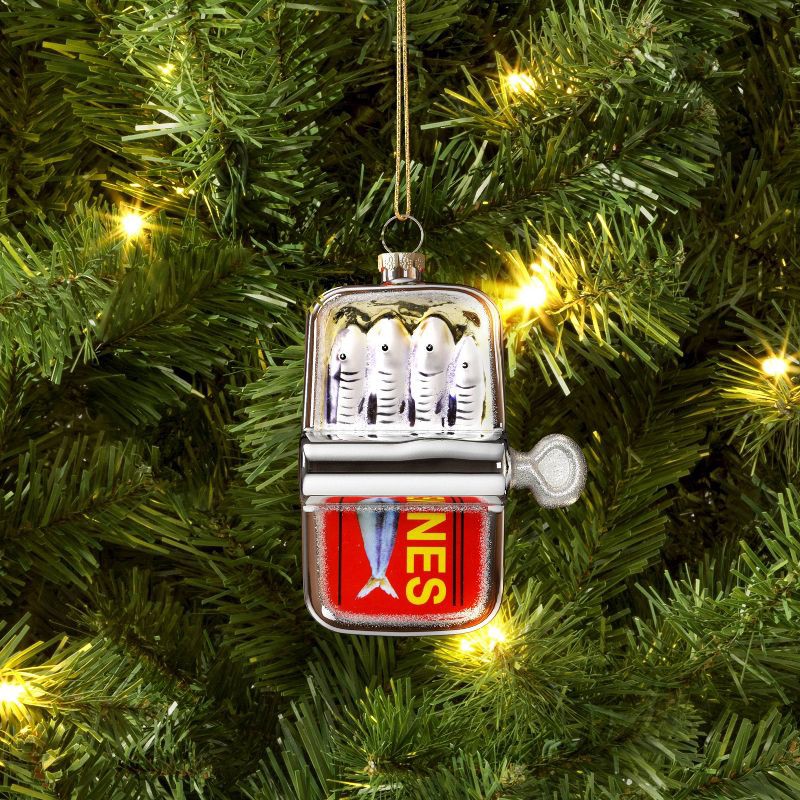 slide 2 of 3, Christmas Glass Sardines Ornament - Wondershop™, 1 ct