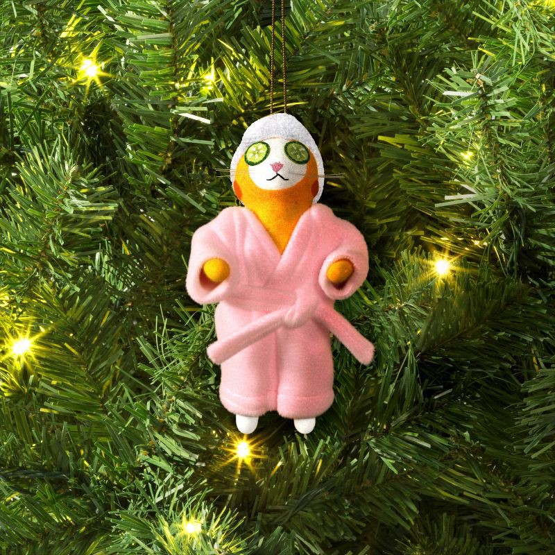slide 2 of 3, Christmas Felted Wool Cat Ornament Robe - Wondershop™, 1 ct