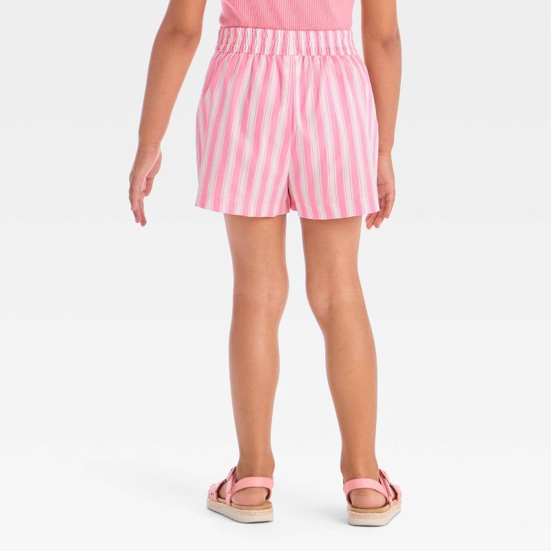 slide 2 of 3, Grayson Mini Toddler Girls' Striped Woven Shorts - Pink 12M, 1 ct