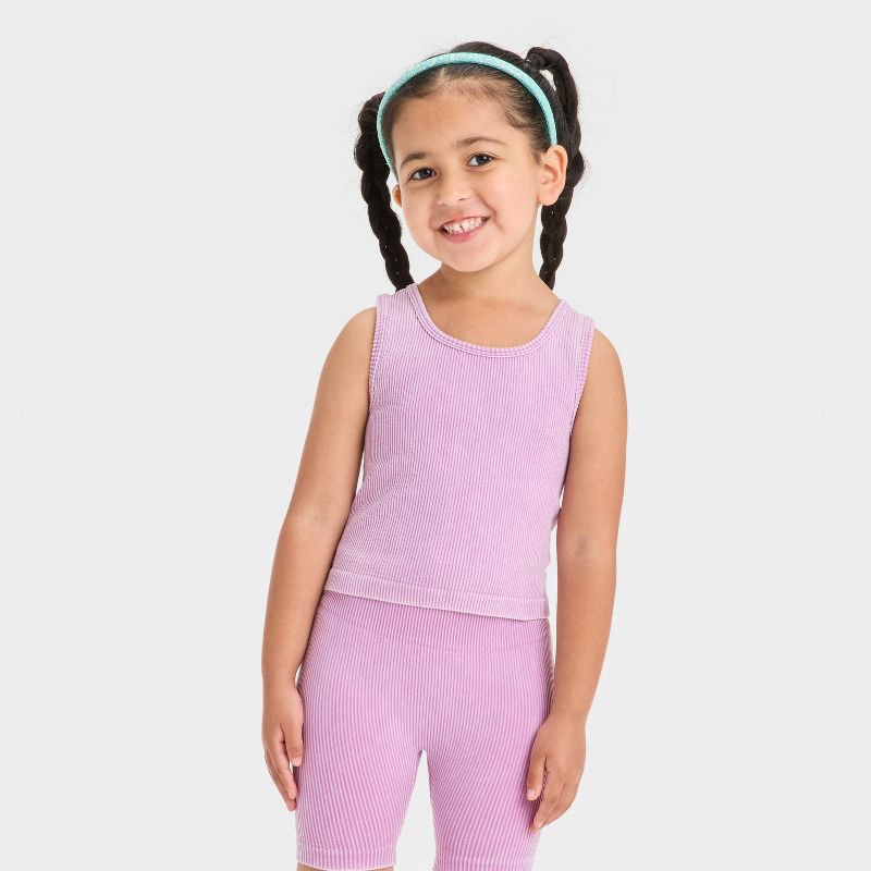 slide 3 of 4, Grayson Mini Toddler Girls' Seamless Set - Purple 3T, 1 ct