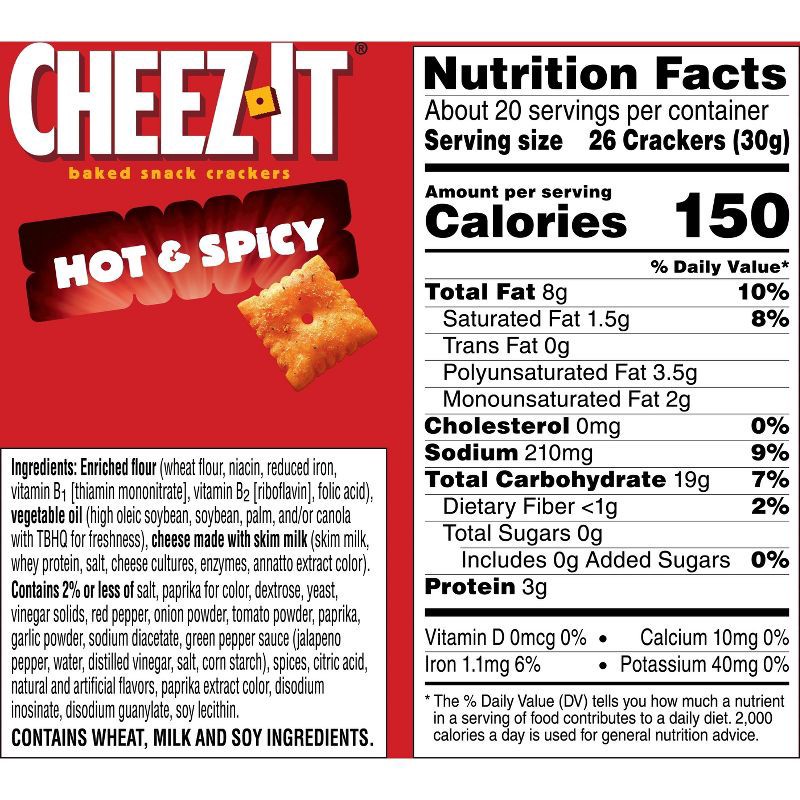 slide 3 of 10, Cheez-It Hot & Spicy Baked Snack Crackers - 21oz, 21 oz