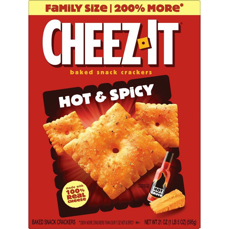 slide 8 of 10, Cheez-It Hot & Spicy Baked Snack Crackers - 21oz, 21 oz