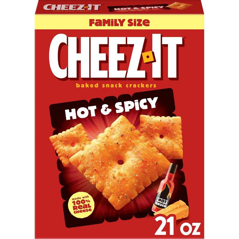 slide 1 of 10, Cheez-It Hot & Spicy Baked Snack Crackers - 21oz, 21 oz