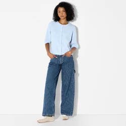 Women's Crewneck Cardigan - Wild Fable™ Blue L