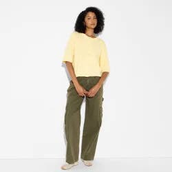 Women's Crewneck Cardigan - Wild Fable™ Yellow M