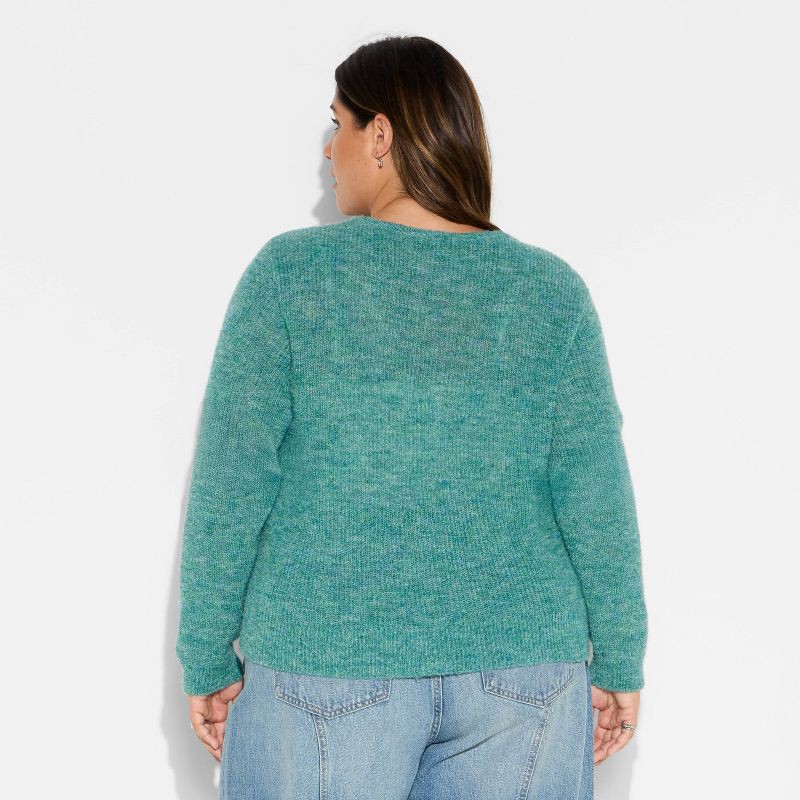 slide 3 of 3, Women's V-Neck Cardigan - Wild Fable™ Green XXL, 1 ct