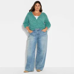 Women's V-Neck Cardigan - Wild Fable™ Green XXL