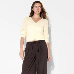 Women's V-Neck Cardigan - Wild Fable™ Cream L